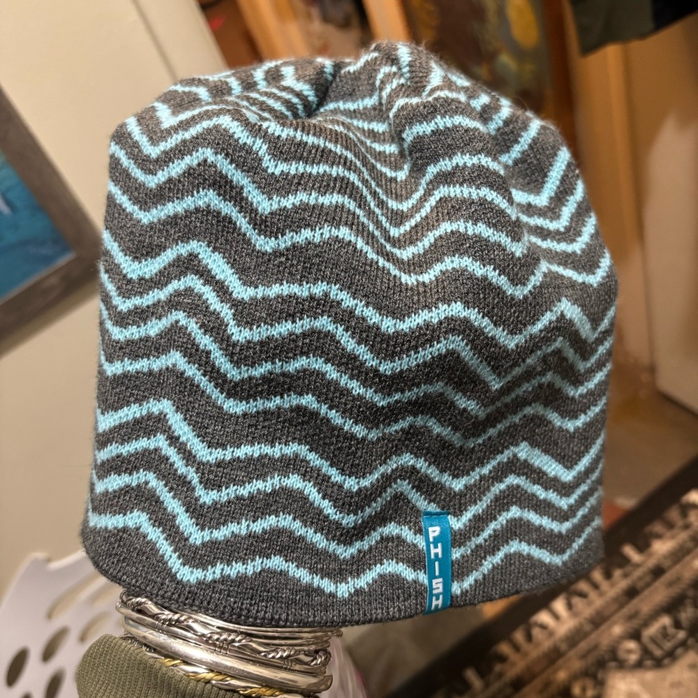 Gray and Blue Zigzag Phish Beanie